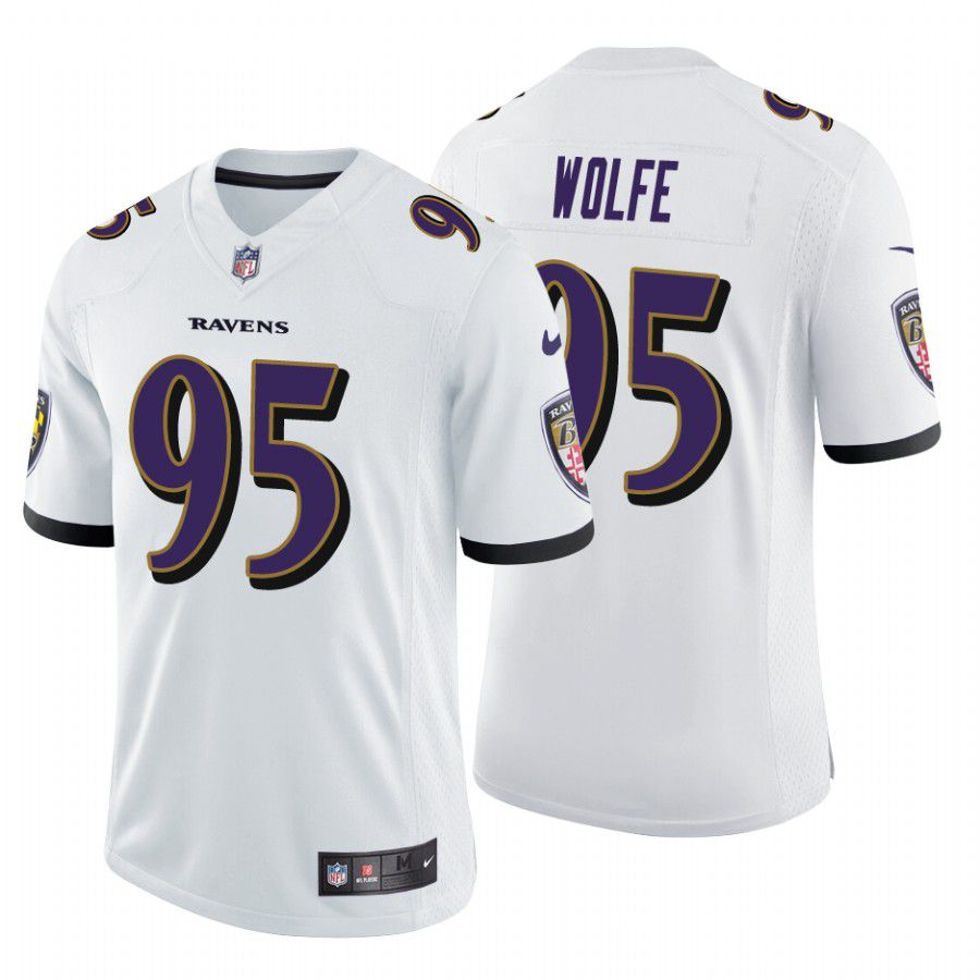 Men Baltimore Ravens #95 Derek Wolfe Nike White Game Player NFL Jersey->baltimore ravens->NFL Jersey